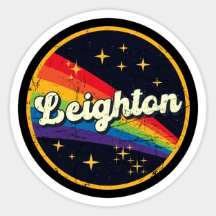 Leighton // Rainbow In Space Vintage Grunge-Style Sticker